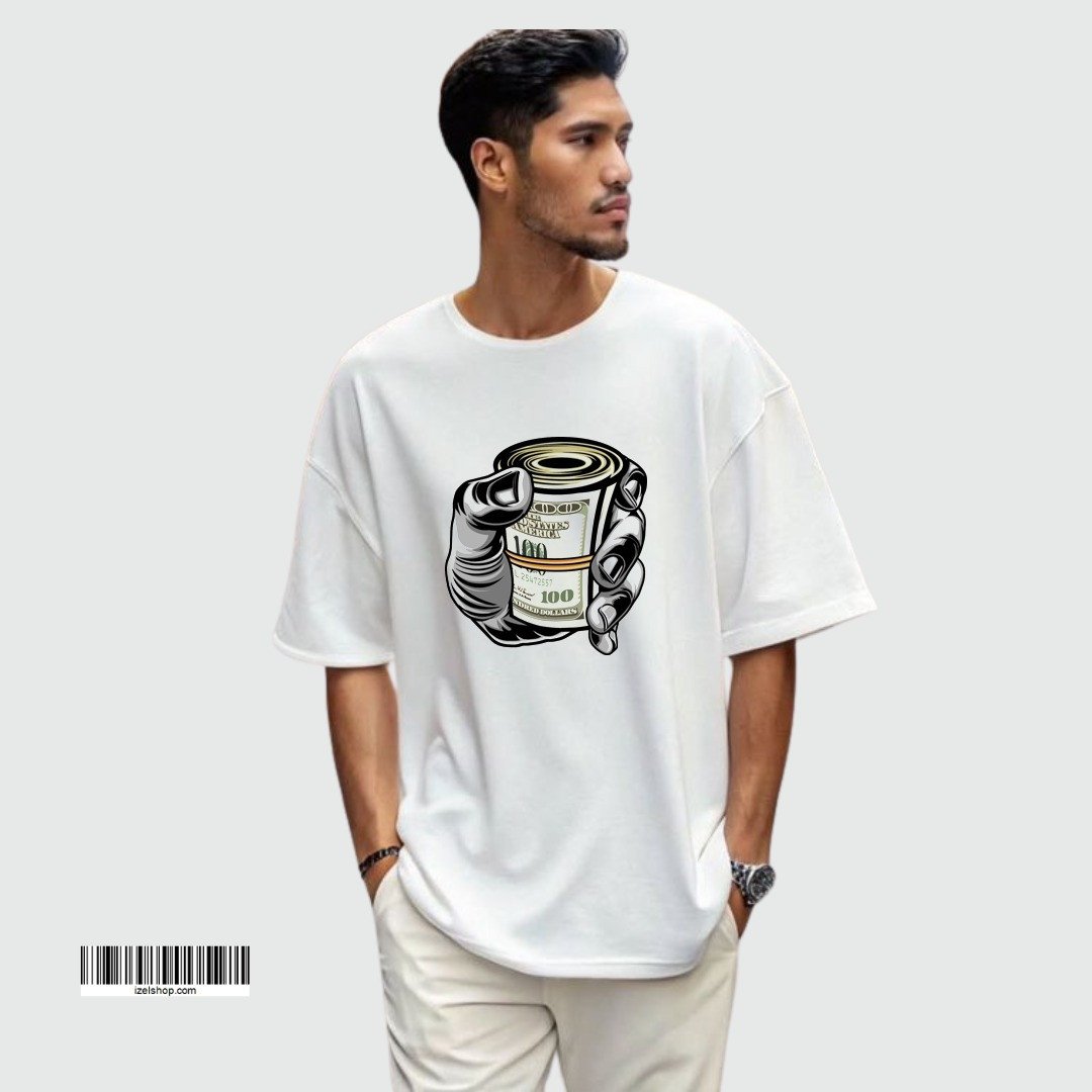 printed drop shoulder t shirt.