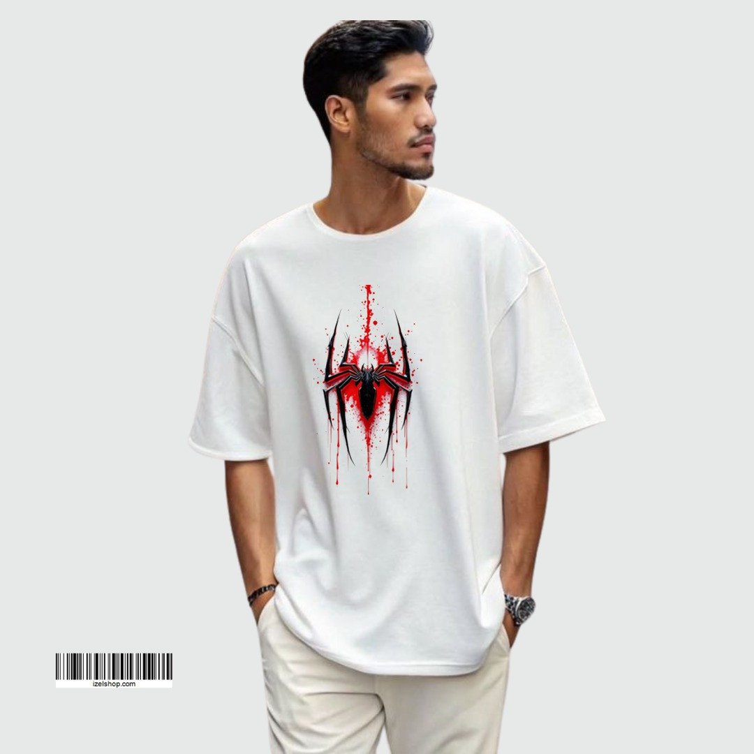 printed drop shoulder t shirt.