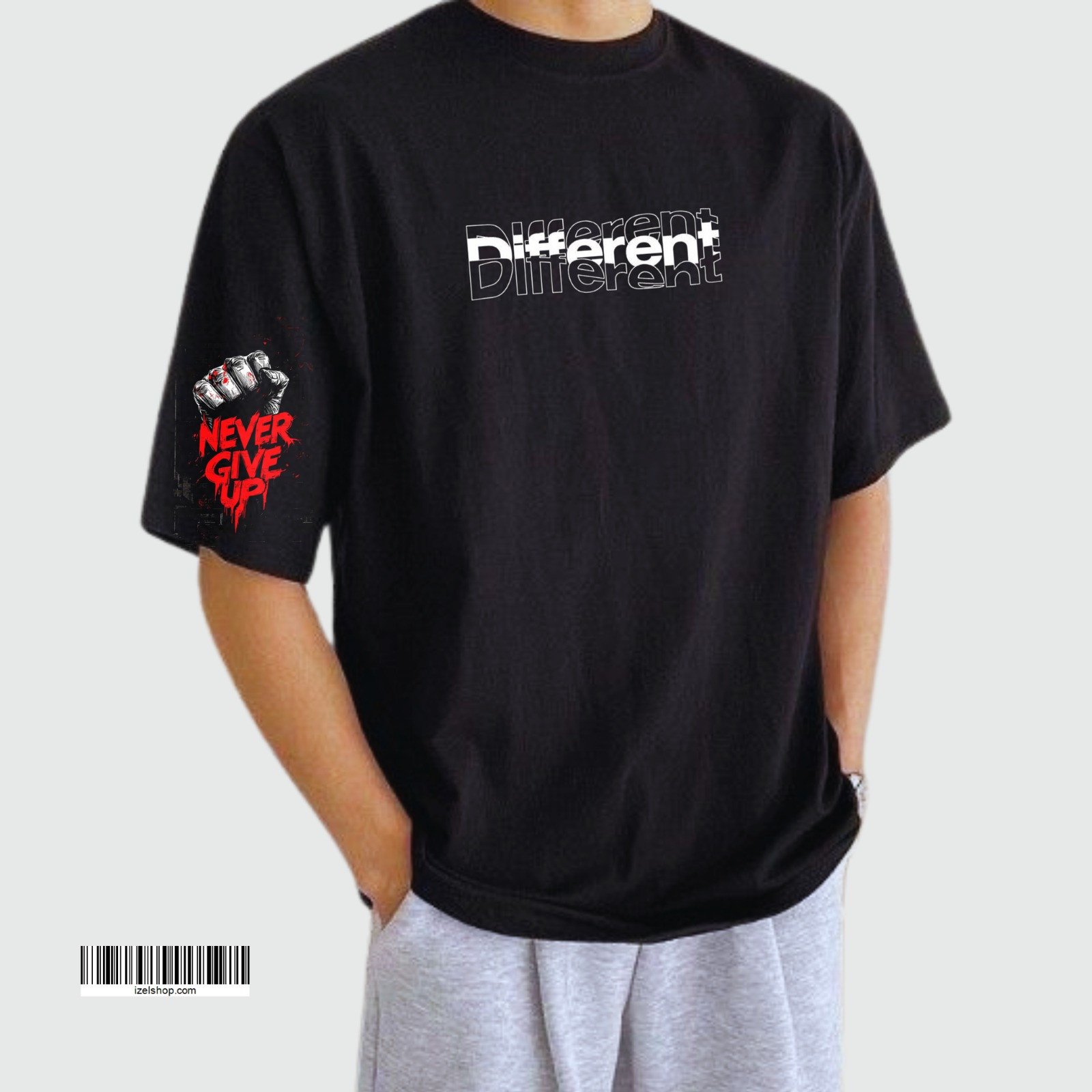 printed drop shoulder t shirt.