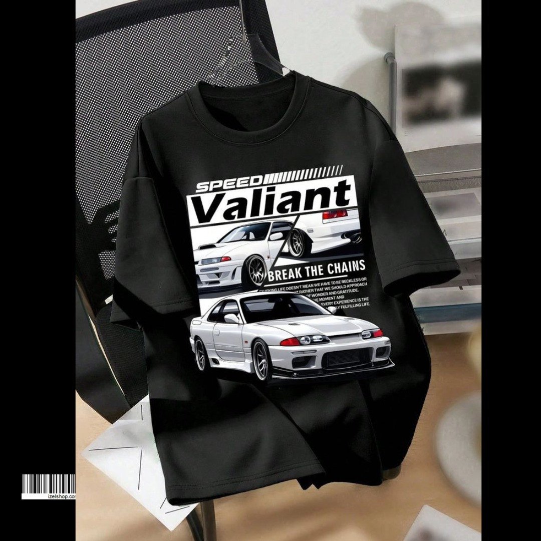 printed drop shoulder t shirt.