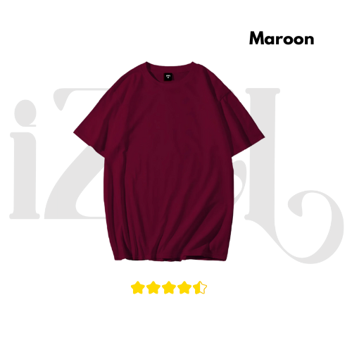 Solid Maroon Drop Shoulder T-Shirt