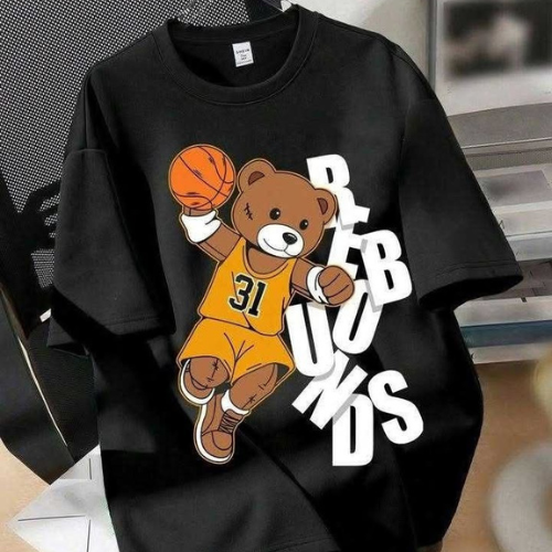 printed drop shoulder t shirt.