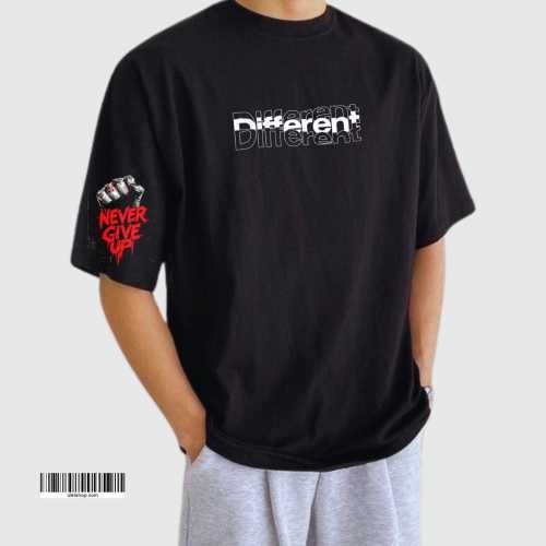 printed drop shoulder t shirt.