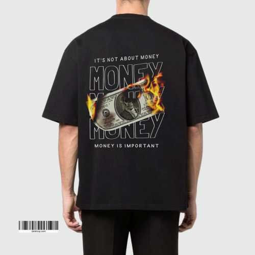 printed drop shoulder t shirt.