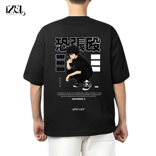 printed drop shoulder t shirt.